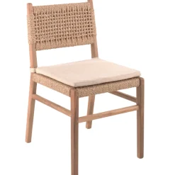 Gartenstuhl Minoli Gescova - Recyceltes Teakholz mit Seil - 47x57x84 cm - Beige