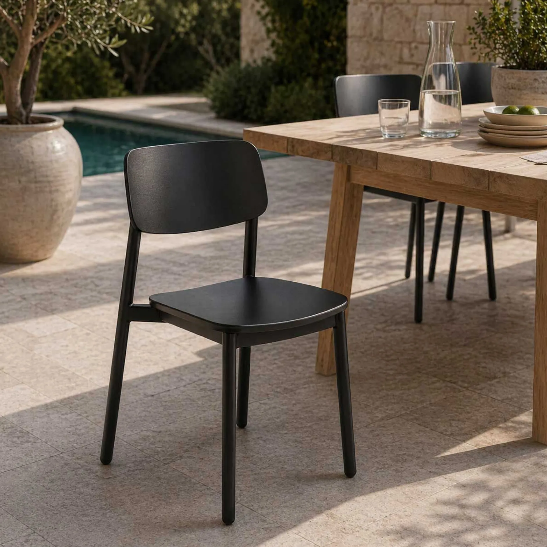 Gartenstuhl Minos Gescova - Aluminium Anthrazit - Stapelbar
