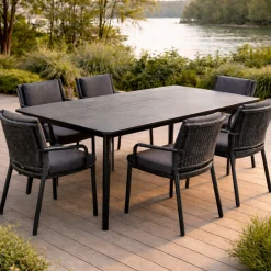 Gartentisch Basile Gescova - Aluminium & HPL - 100x200cm - Anthrazit