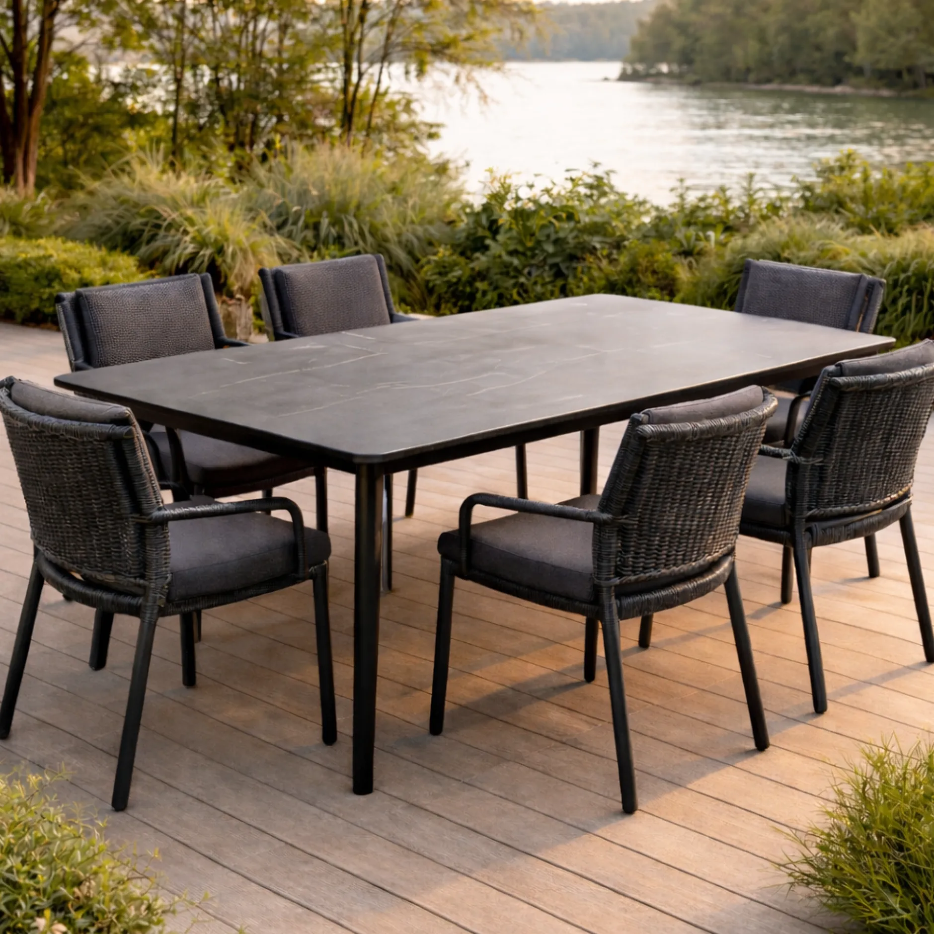 Gartentisch Basile Gescova - Aluminium & HPL - 100x200cm - Anthrazit