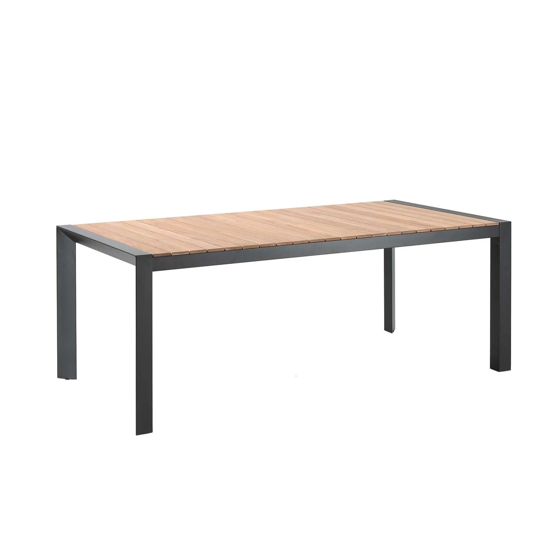Gartentisch Braga Gescova - Aluminium Schwarz mit Teakholz 202x100cm