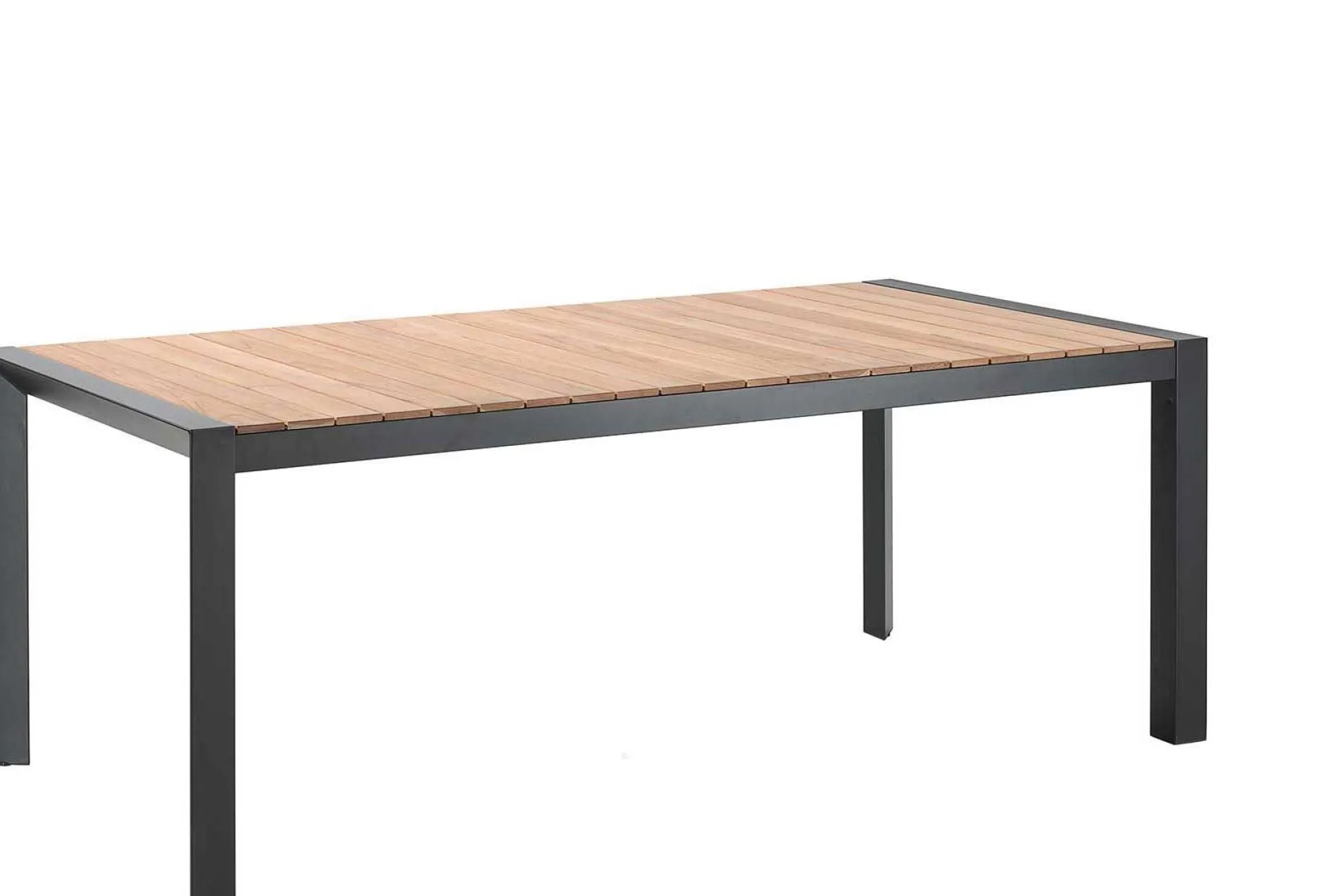 Gartentisch Braga Gescova - Aluminium Schwarz mit Teakholz 202x100cm