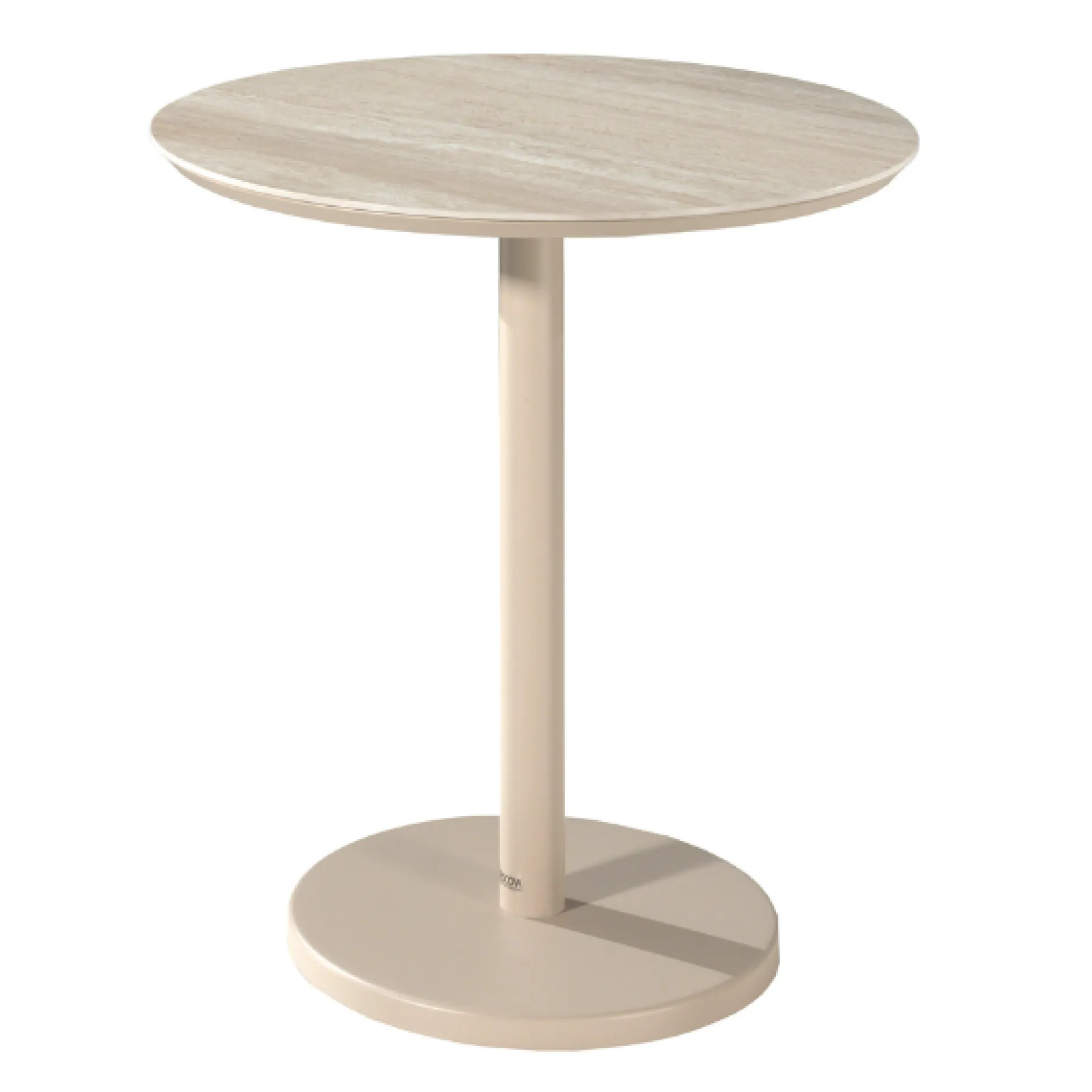 Gartentisch Cardiff Gescova - Aluminium & Keramik - Ø70x75cm - Beige/Travertin