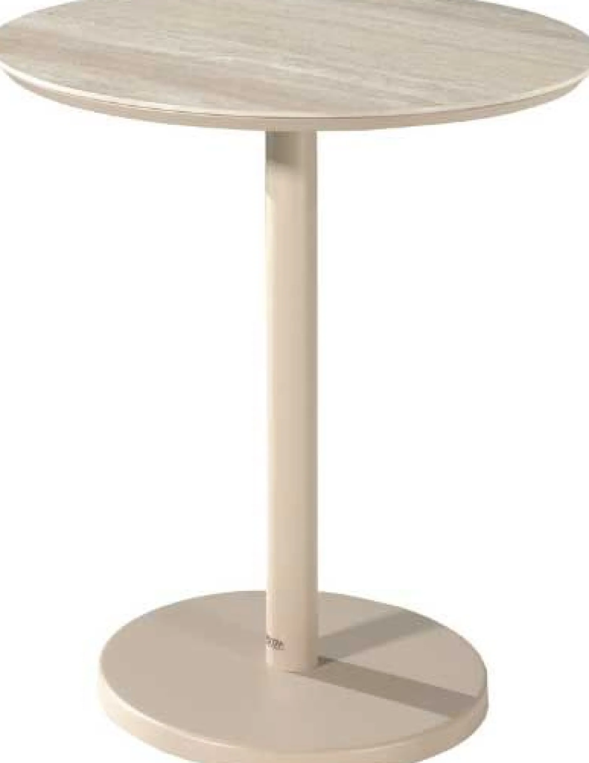 Gartentisch Cardiff Gescova - Aluminium & Keramik - Ø70x75cm - Beige/Travertin