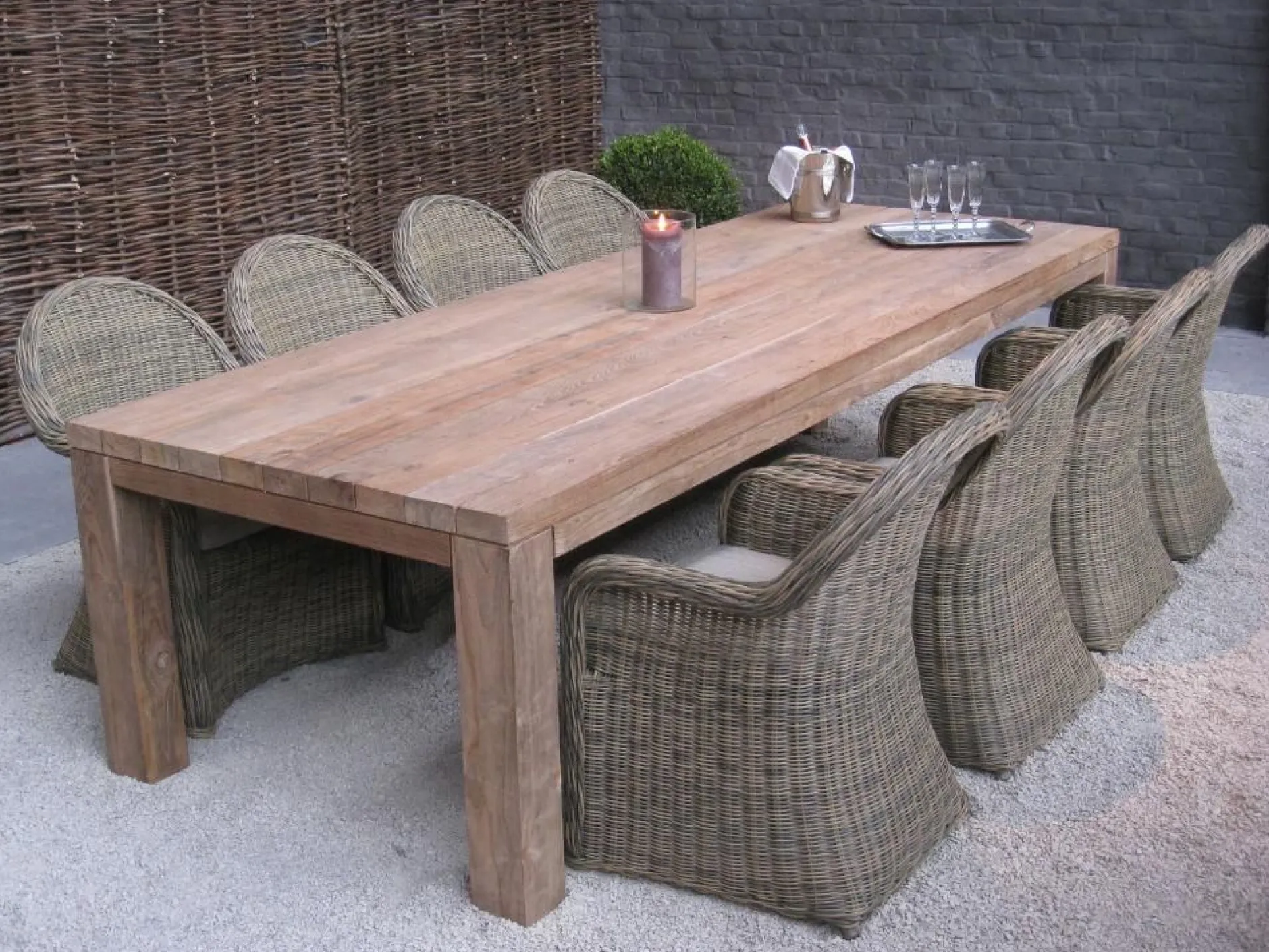 Gartentisch Darwin Gescova - Teakholz 250x100x78 cm Braun
