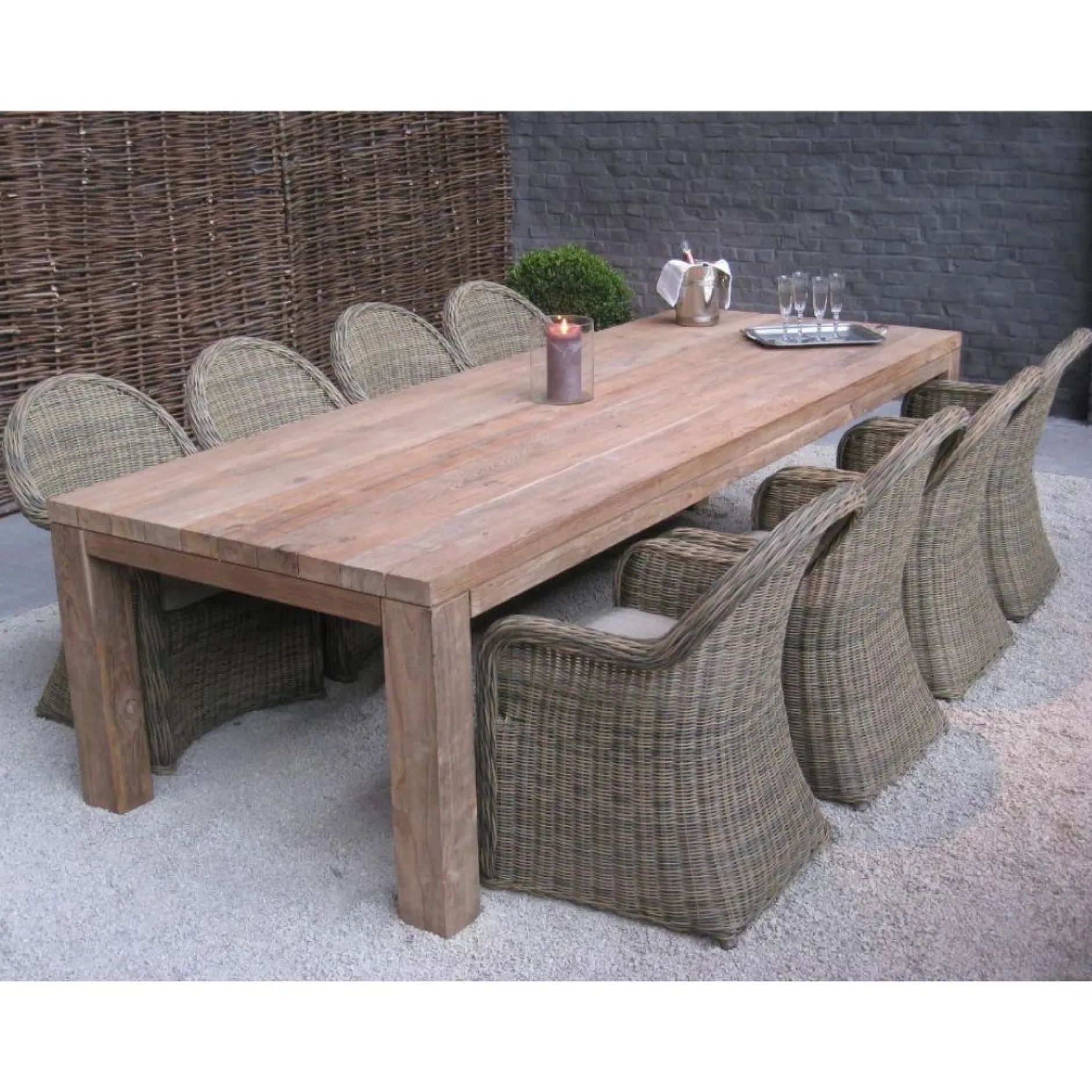 Gartentisch Darwin Gescova - Teakholz 180x90x78 cm - Braun