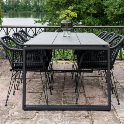 Gartentisch Denver - 210x100x75 cm - grau/schwarz