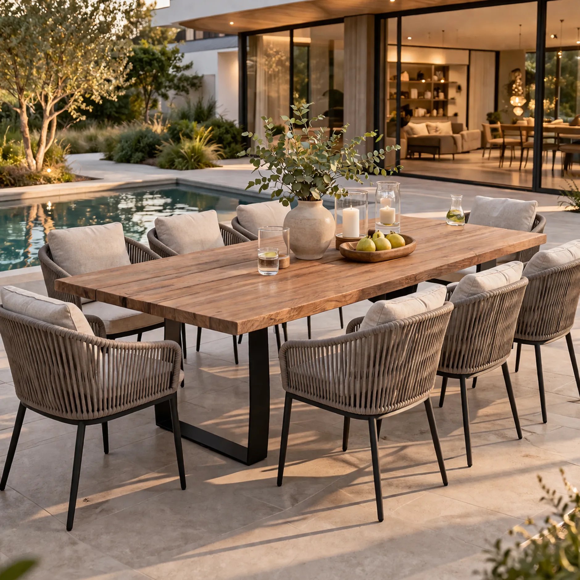 Gartentisch Fanny Teakholz 300x115x75 cm Braun