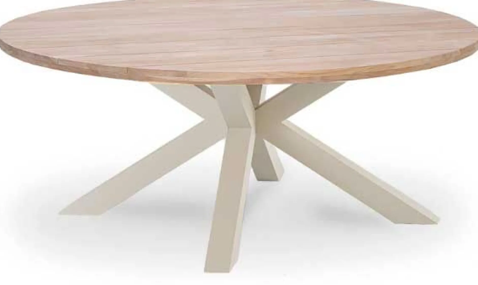 Gartentisch Feliz Ø180cm Teakholz Aluminium Beige