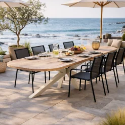 Gartentisch Feliz Gescova - Teakholz & Aluminium - 110x280x75cm - Beige
