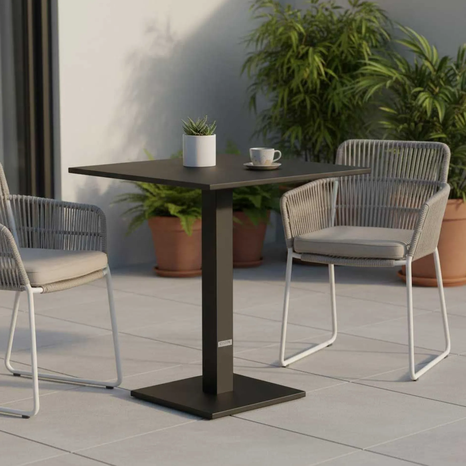 Gartentisch Fremantle Gescova - klappbar - 70x70x76cm - Aluminium Schwarz