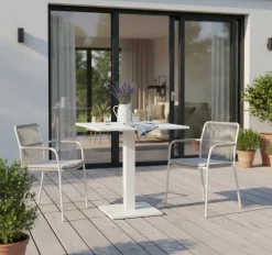 Gartentisch Fremantle klappbar - Gescova - Aluminium - 70x70 cm - Weiß