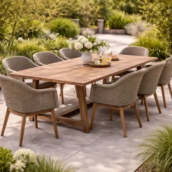 Gartentisch Isabella Gescova - recyceltes Teakholz - 300x110cm - Braun