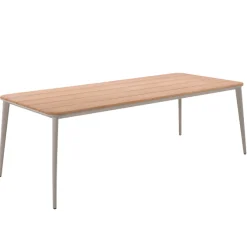 Gartentisch Jack 240x100x76cm Gescova - Teakholz & Aluminium - Braun/Grau