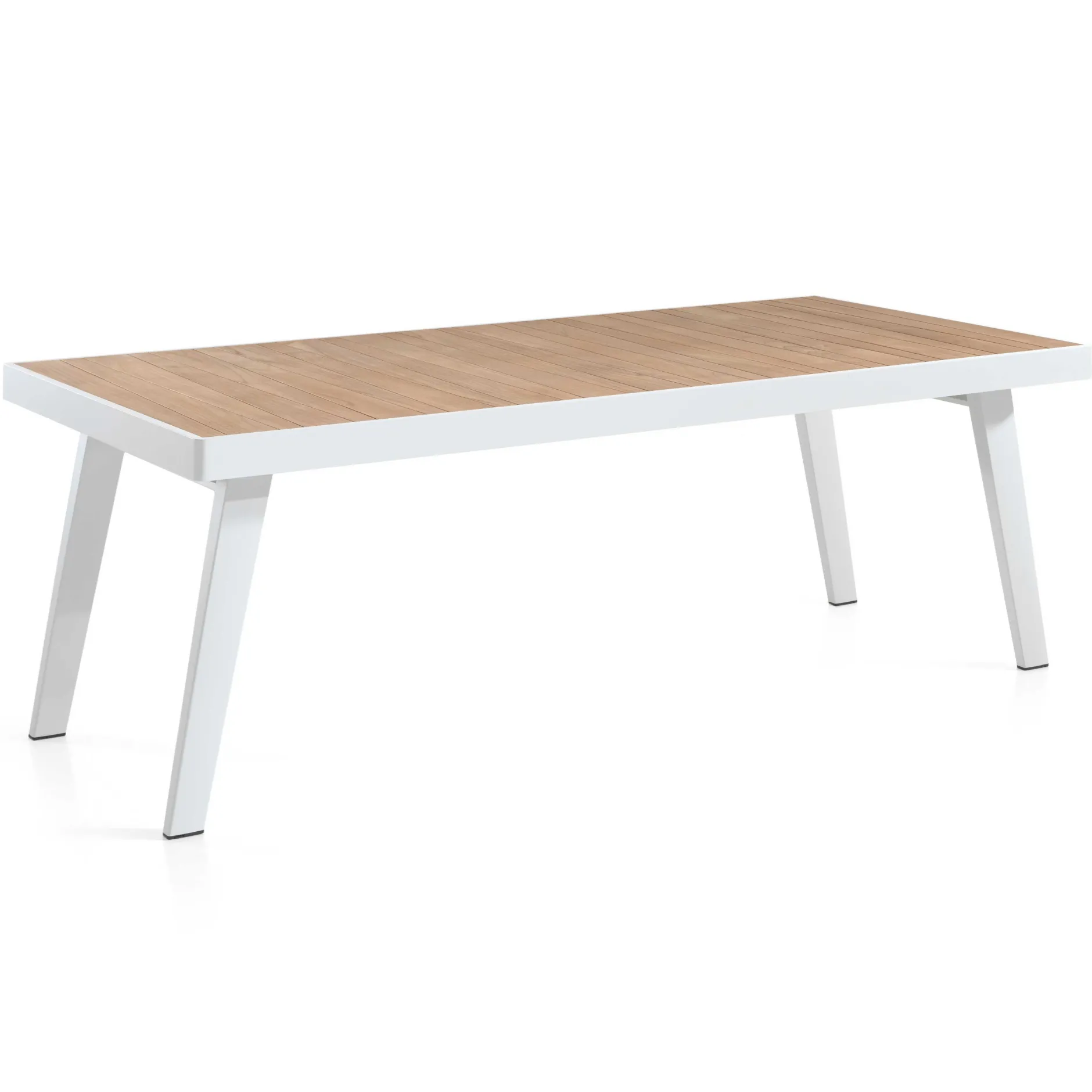 Gartentisch Korsika Gescova - Aluminium Weiß & Teakholz 220x90cm