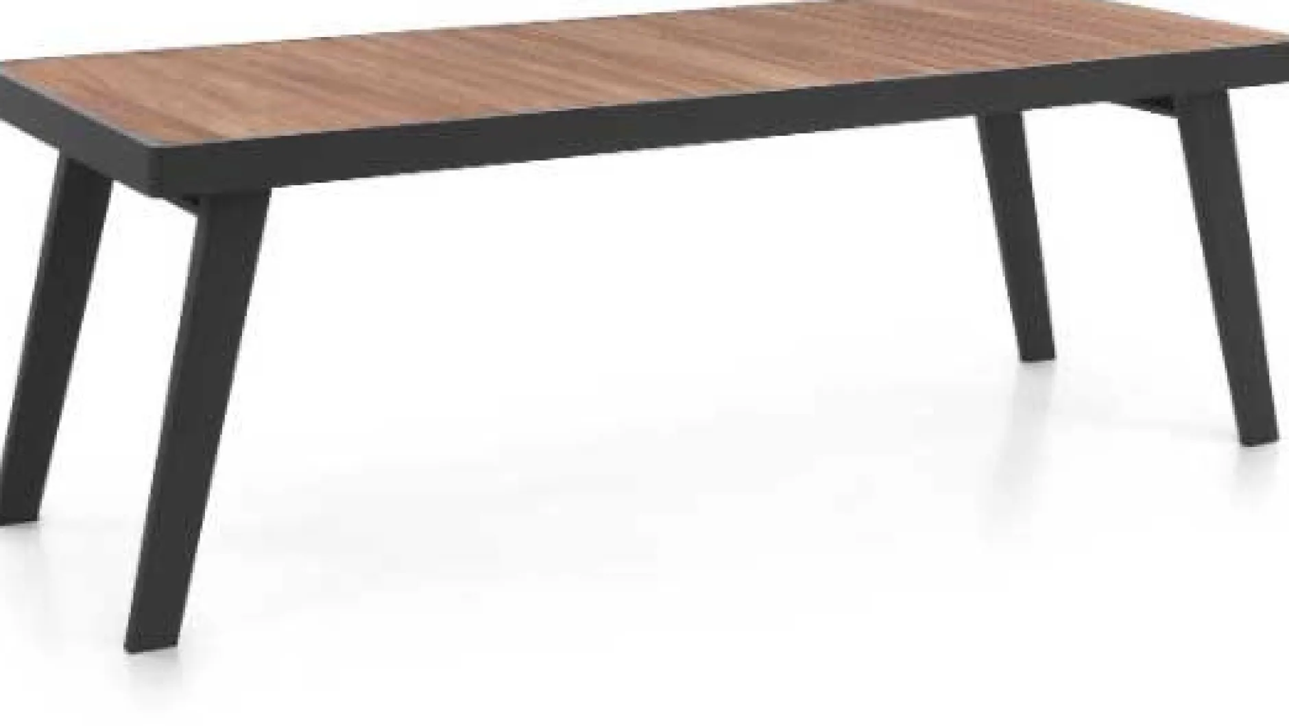 Gartentisch Korsika Gescova - Aluminiumgestell und Teakholzplatte - 220x90 cm - schwarz/teak