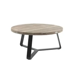 Gartentisch Margarite rund Gescova - Teakholz/Stahl - Ø100cm - Braun/Schwarz