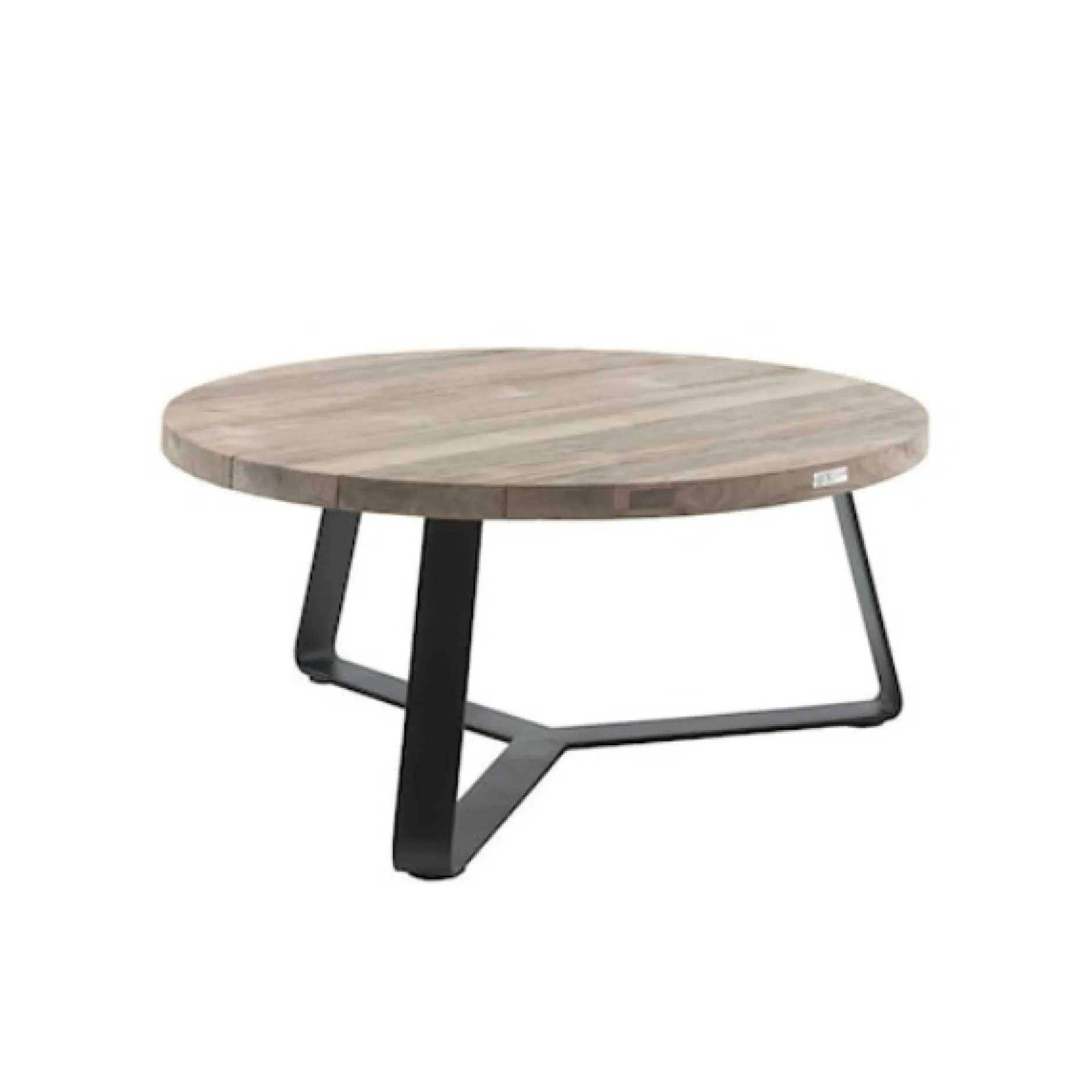 Gartentisch Margarite rund Gescova - Teakholz/Stahl - Ø100cm - Braun/Schwarz