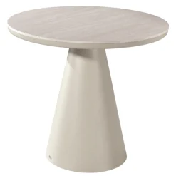 Gartentisch Newcastle Aluminium beige - Ø90x75cm - Travertinoptik