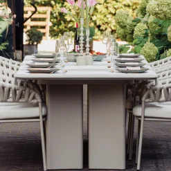 Gartentisch San Remo Gescova - Aluminium und Keramik - 320x110x76cm - Grau