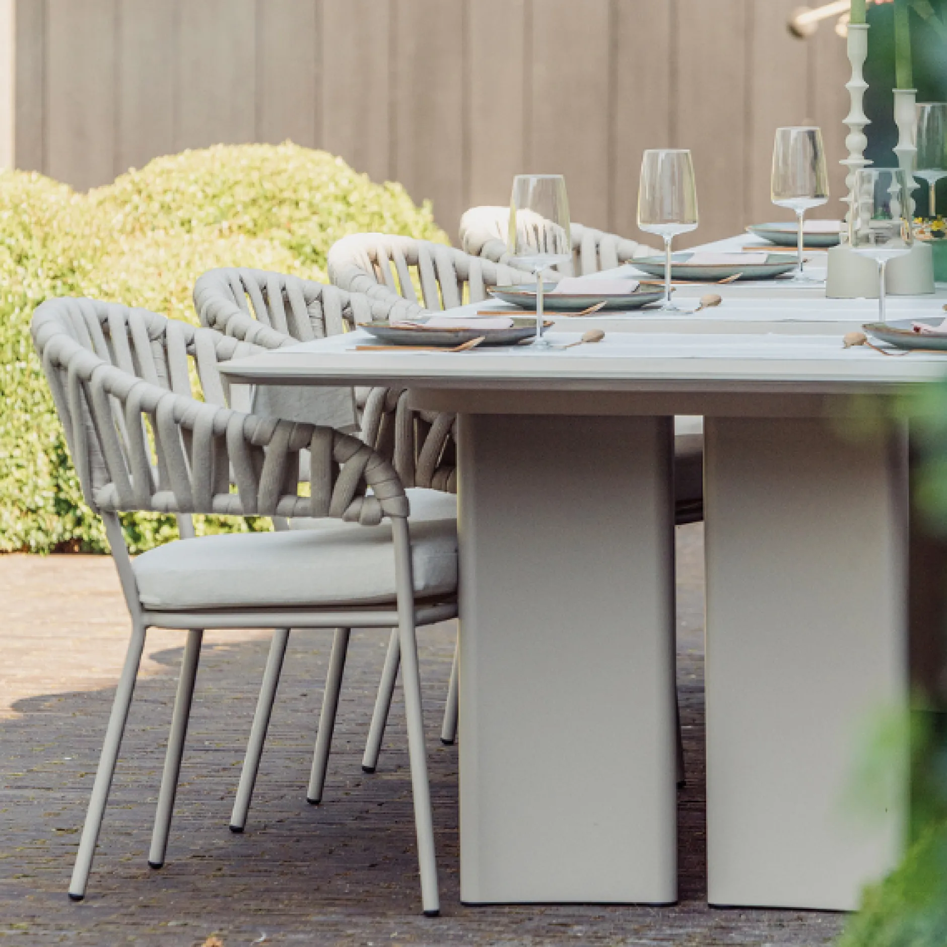 Gartentisch San Remo Gescova - Aluminium und Keramik - 320x110x76cm - Grau