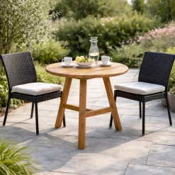 Gartentisch Sintra Gescova - Recyceltes Teakholz - Ø120x75 cm - Braun