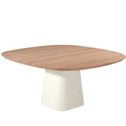 Gartentisch Tiago GescoVa - Teakholz & Zement - 160x160x76 cm - Braun/Weiß