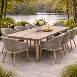 Gartentisch Tunis Gescova - Teakholz, 290x105x75 cm, Braun