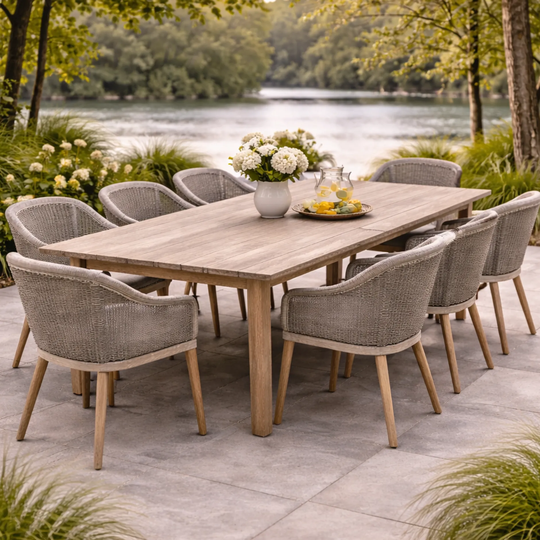 Gartentisch Tunis Gescova - Teakholz, 290x105x75 cm, Braun