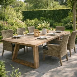 Gartentisch Victoria Gescova - Recyceltes Teakholz - 250x100x77cm - Braun