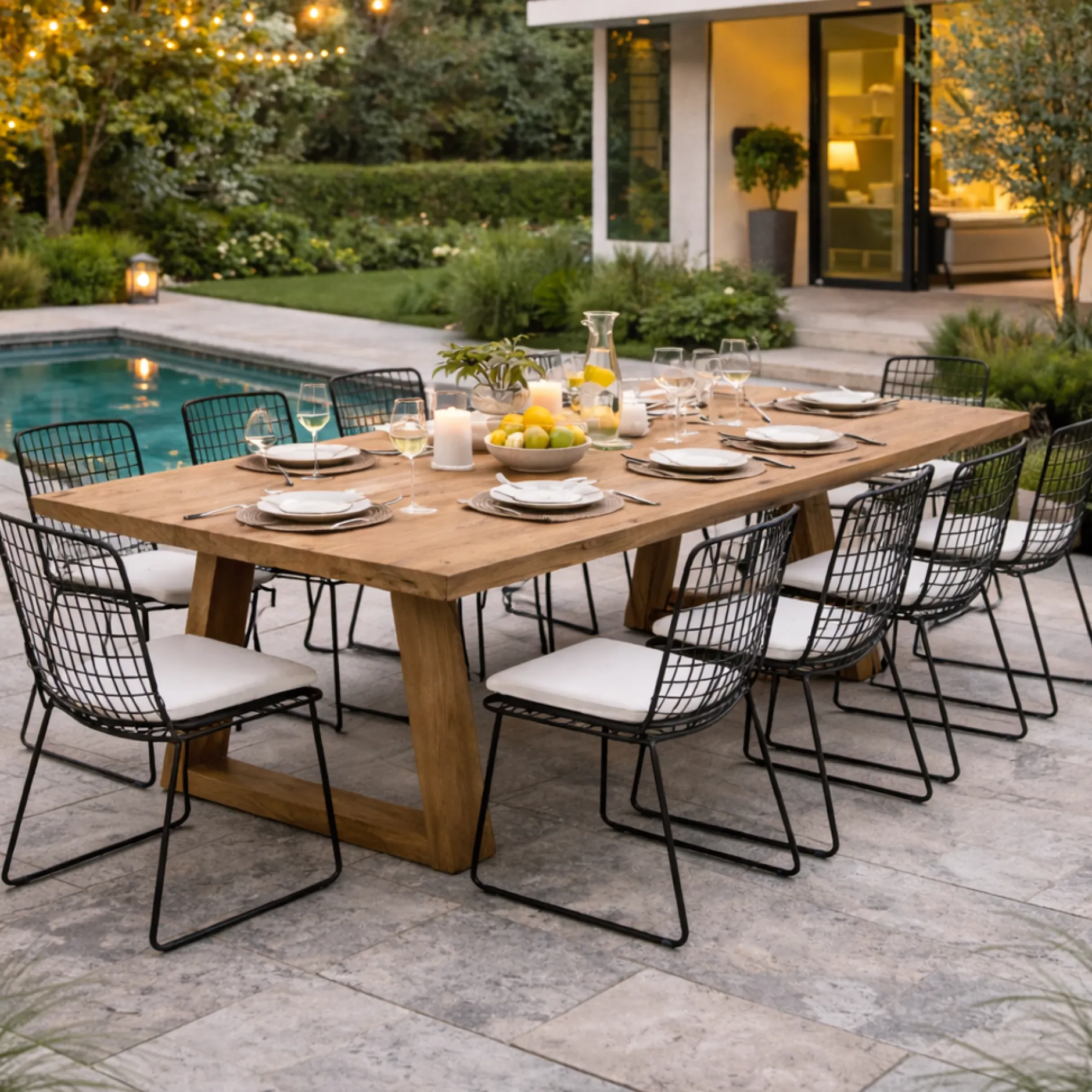 Gartentisch Victoria Gescova - recyceltes Teakholz - 400x120x77cm - Braun