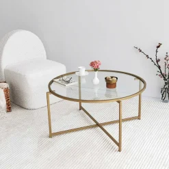 Gold Sun Couchtisch | METALLRAHMEN | Gold