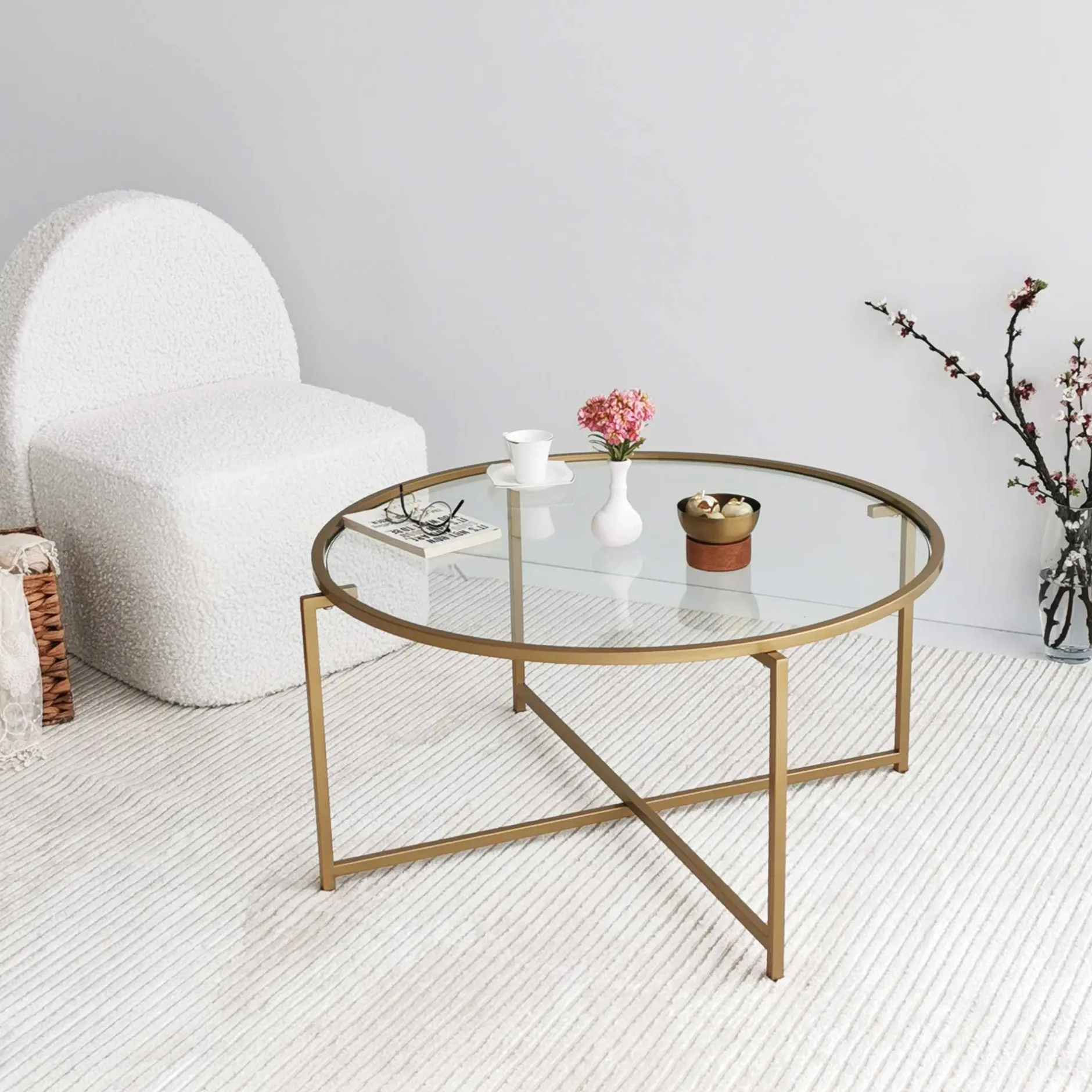 Gold Sun Couchtisch | METALLRAHMEN | Gold