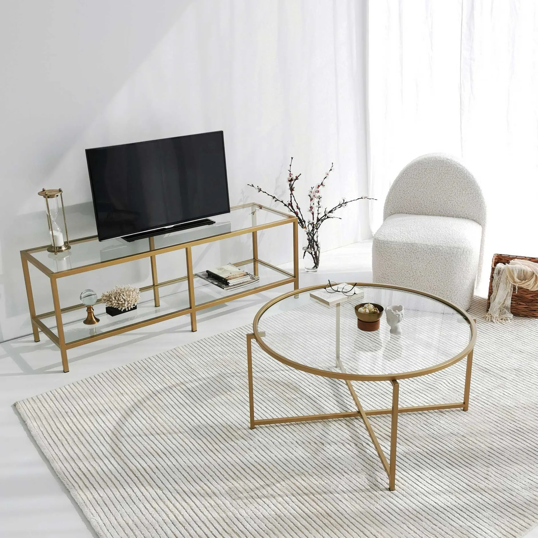 Gold Sun Couchtisch | METALLRAHMEN | Gold