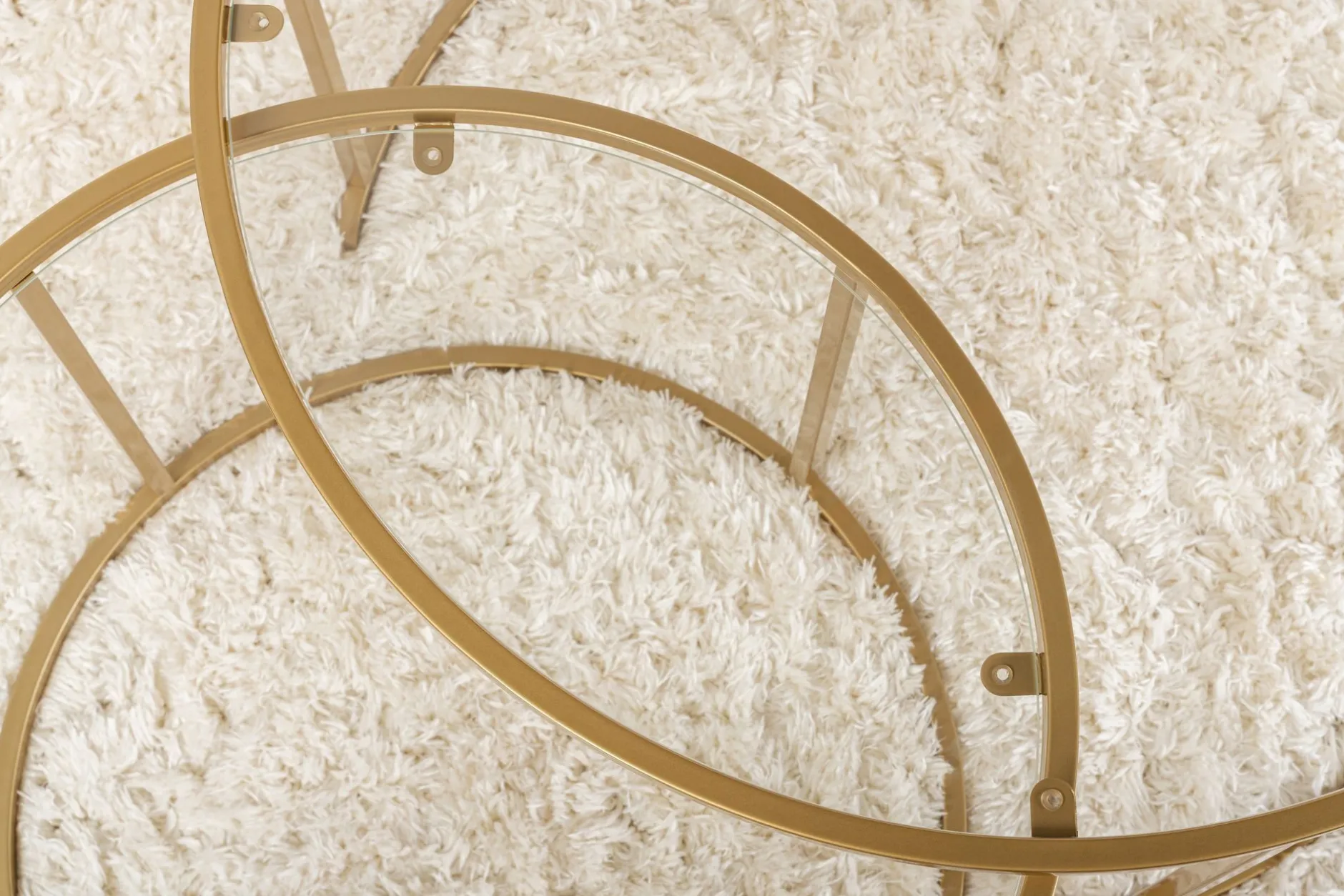 Gold-Transparent Couchtisch-Set | GEHÄRTETES GLAS | Gold