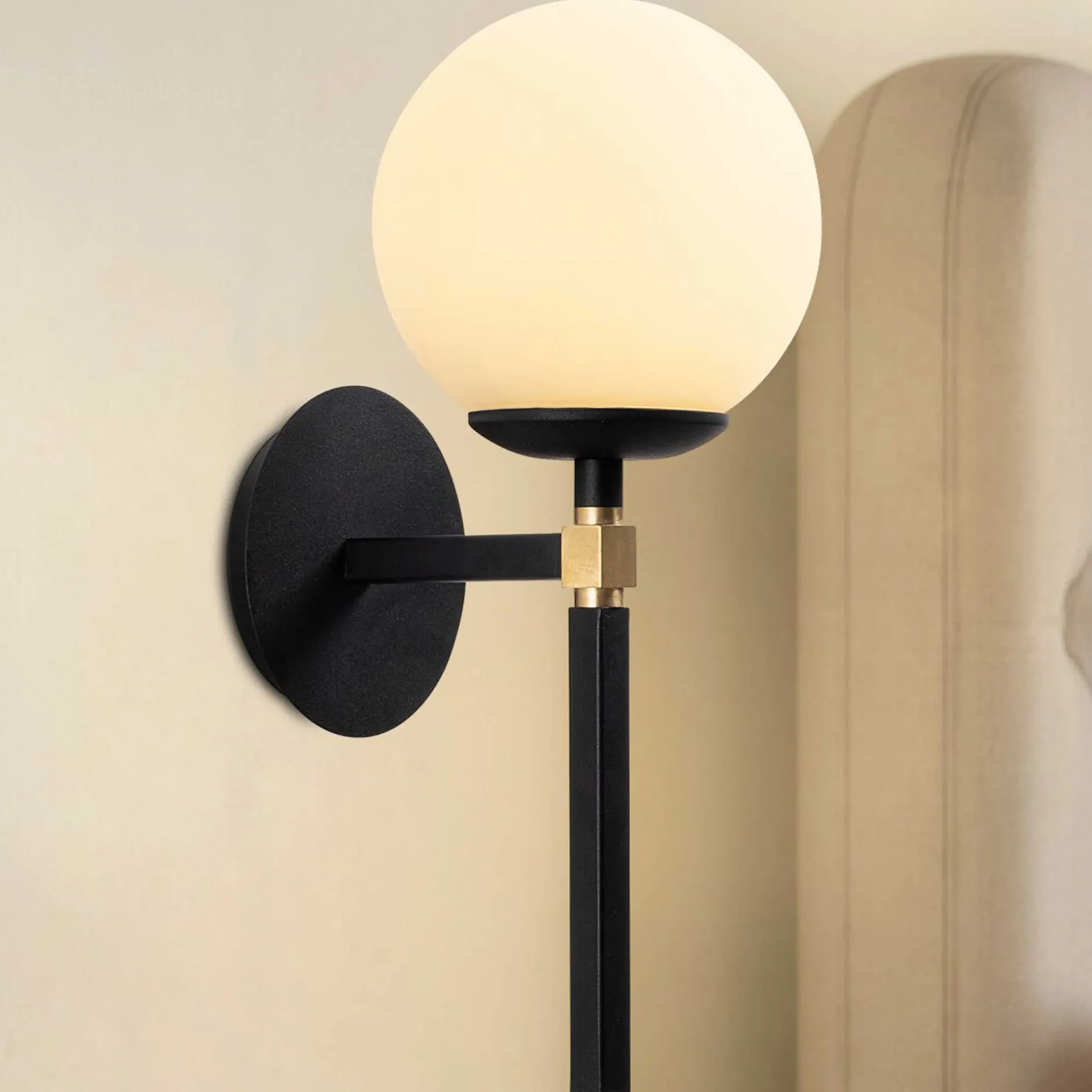Gondol Wandleuchte | METALLGEHÄUSE | Schwarz, Weiß
