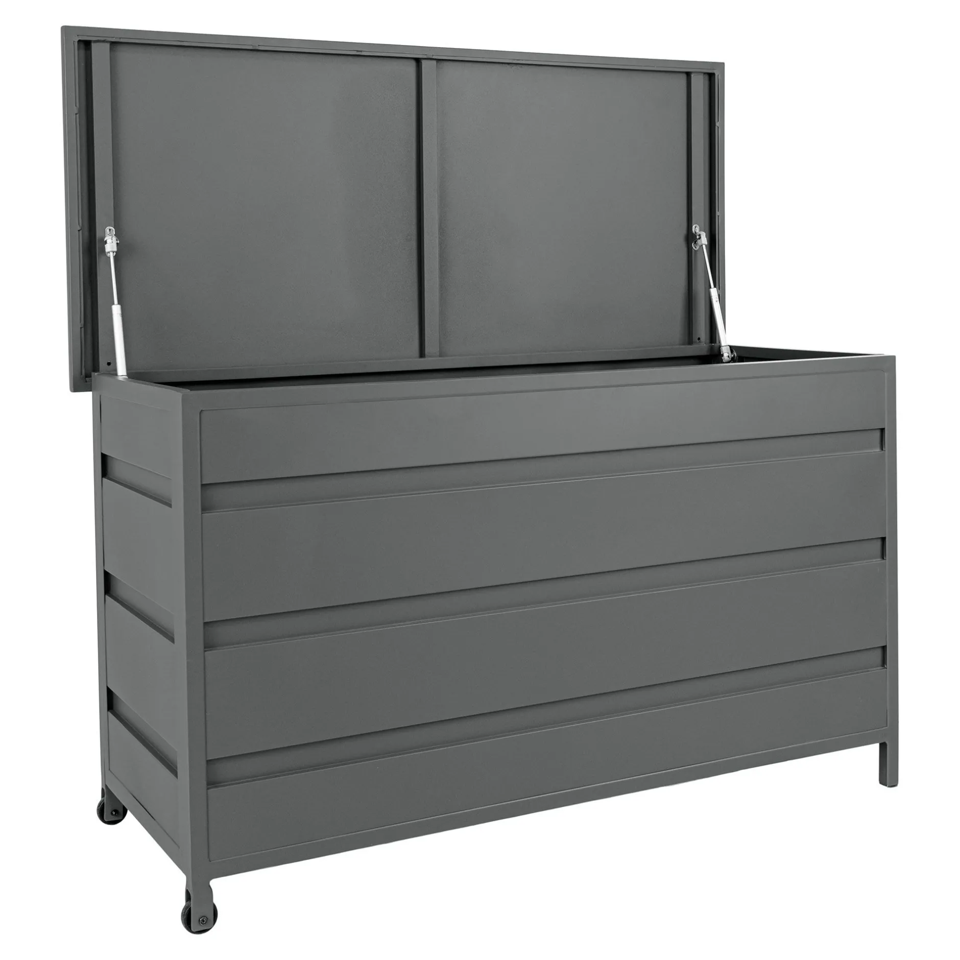 Graue Aluminium Cassis-Kissenbox - Medium 130x60x75 cm
