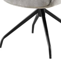 Grauer Drehsessel 'Lamor' | Stoff und Metallbeine | 86 x 62,5 x 61,5 cm