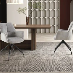 Grauer Drehsessel 'Lamor' | Stoff und Metallbeine | 86 x 62,5 x 61,5 cm