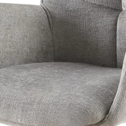 Grauer Drehsessel 'Lamor' | Stoff und Metallbeine | 86 x 62,5 x 61,5 cm