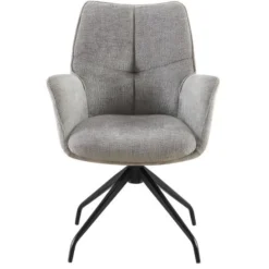 Grauer Drehsessel 'Lamor' | Stoff und Metallbeine | 86 x 62,5 x 61,5 cm