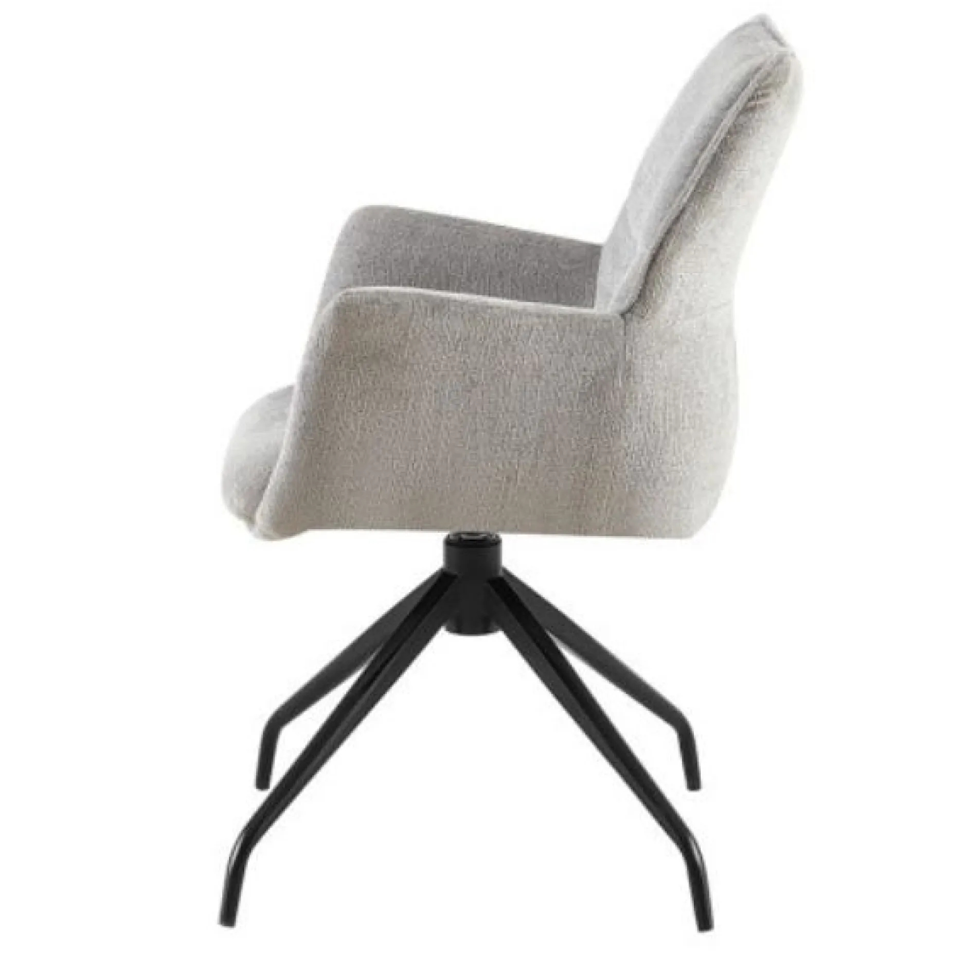 Grauer Drehsessel 'Lamor' | Stoff und Metallbeine | 86 x 62,5 x 61,5 cm