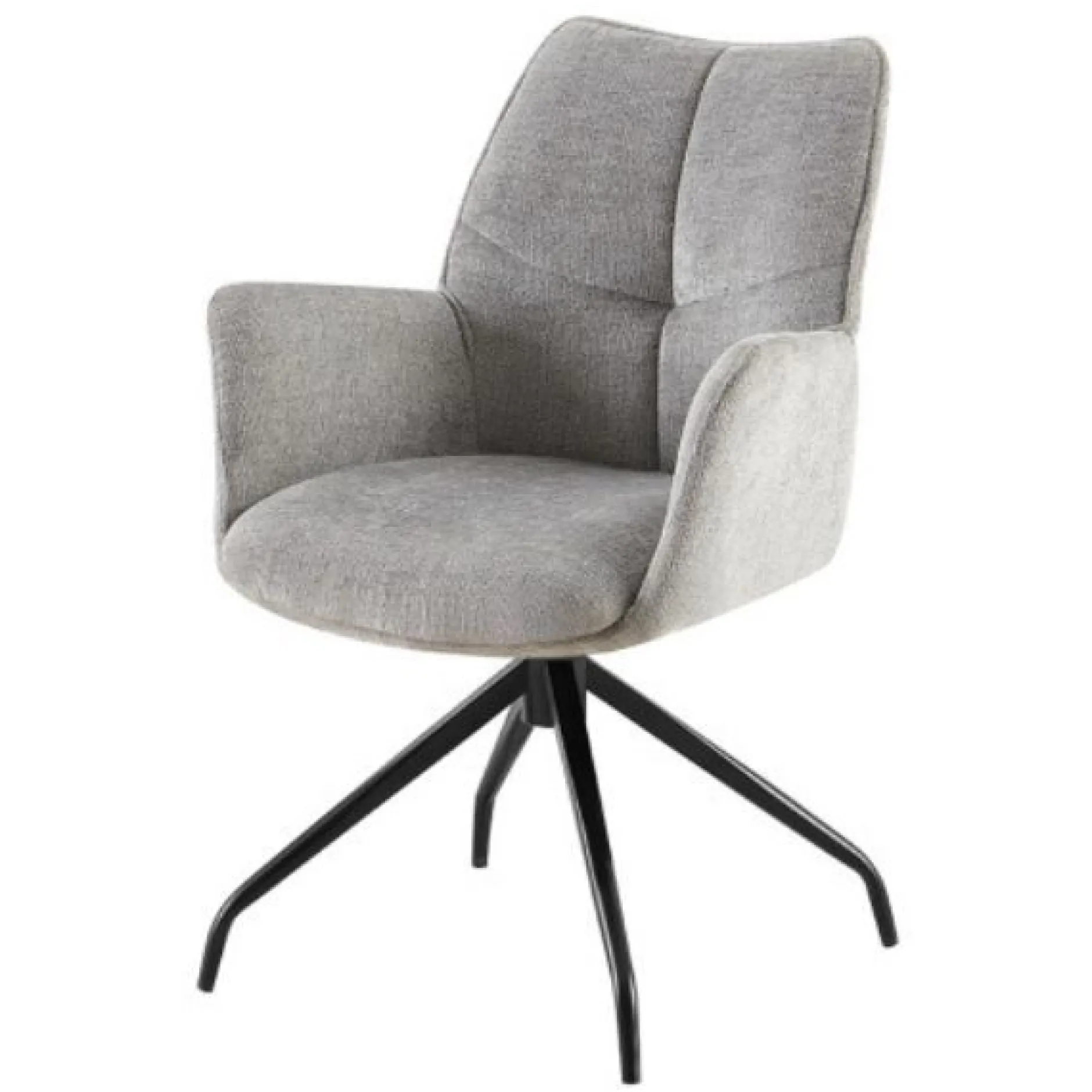 Grauer Drehsessel 'Lamor' | Stoff und Metallbeine | 86 x 62,5 x 61,5 cm