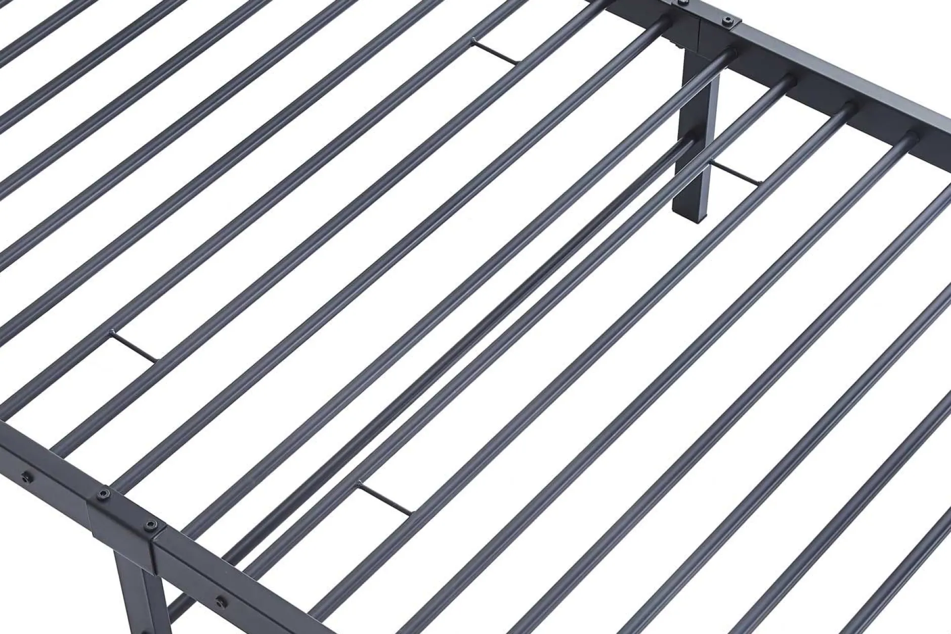 Graues Metallbett Sammy 90x200 | Rahmen 97x210 | H-H 80