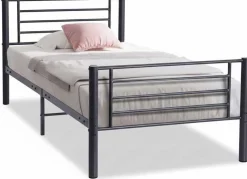 Graues Metallbett Sammy 90x200 | Rahmen 97x210 | H-H 80