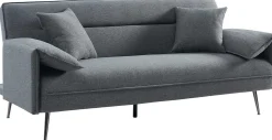 Graues Sivas Sofabett | Eukalyptusrahmen | H-H 95 x B-L 199 x T-P 89 cm