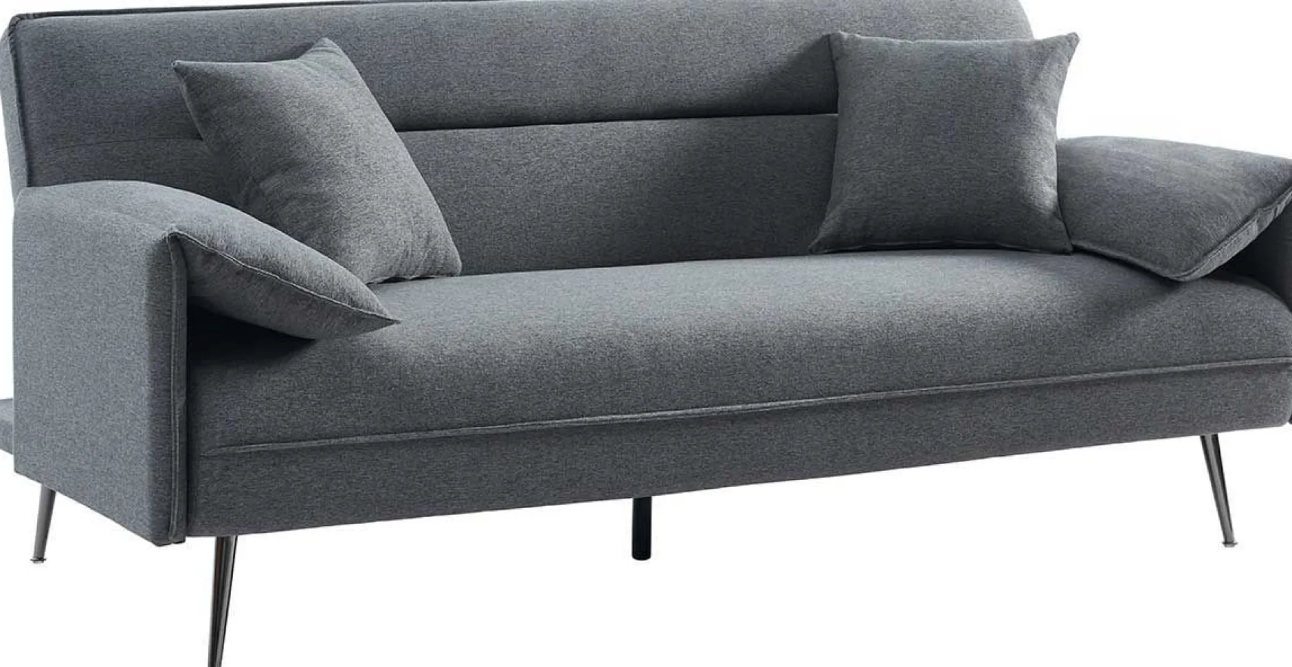 Graues Sivas Sofabett | Eukalyptusrahmen | H-H 95 x B-L 199 x T-P 89 cm