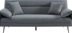 Graues Sivas Sofabett | Eukalyptusrahmen | H-H 95 x B-L 199 x T-P 89 cm