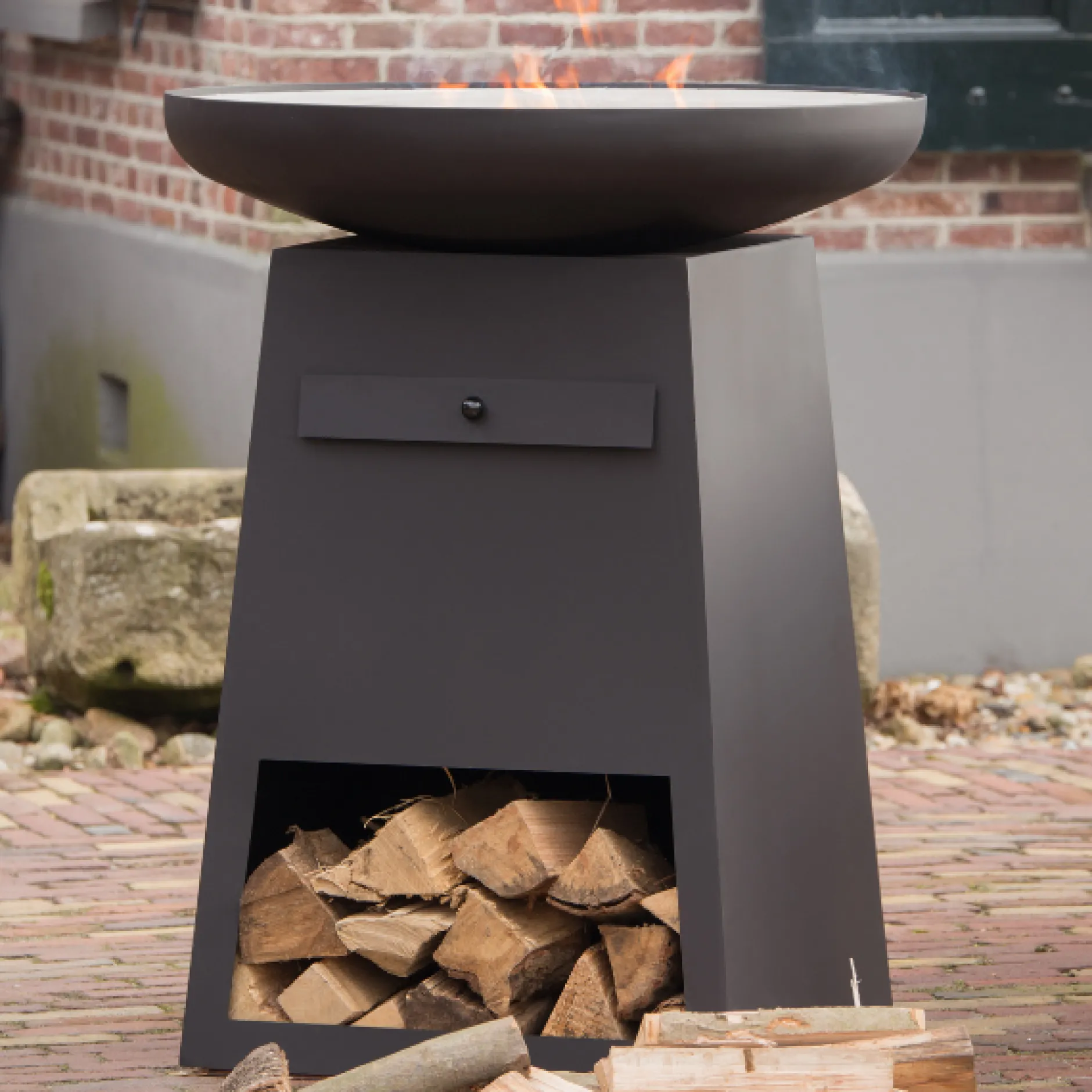 Grill mit Holzlagerung Oryx Stahl - schwarz