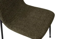 Grüner Bouclé-Stuhl Alice | Metallbeine | H81.5xB42xT57cm